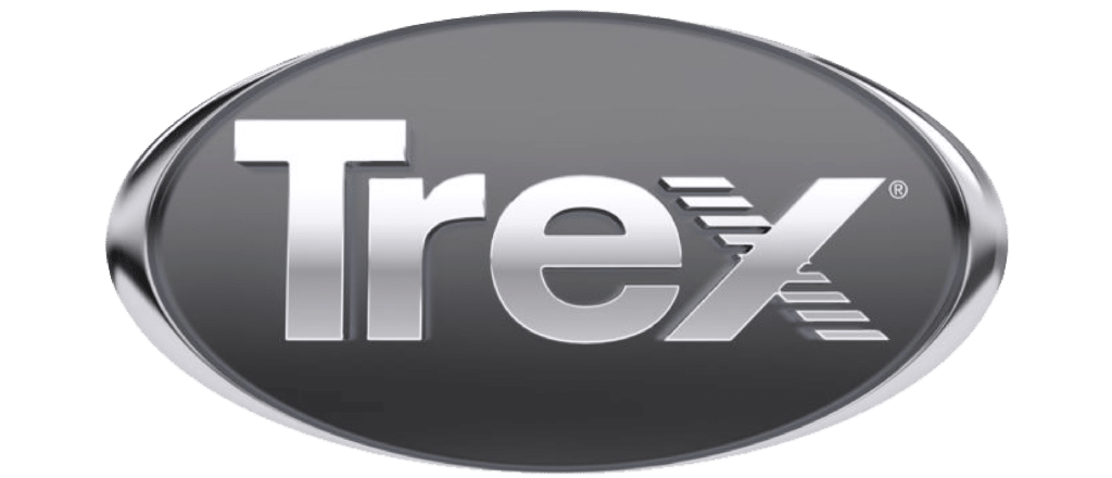 Trex Composite Decking Logo Superior Quality Building Materials | Typographic based black logo with Trex Pro Platinum text | Backyard Creations | Custom Decks, Porches, and Pergolas