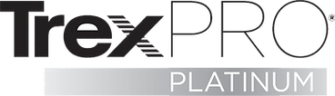 Trex Pro Platinum Composite Decking Logo Superior Quality Building Materials | Typographic based black logo with Trex Pro Platinum text | Backyard Creations | Custom Decks, Porches, and Pergolas