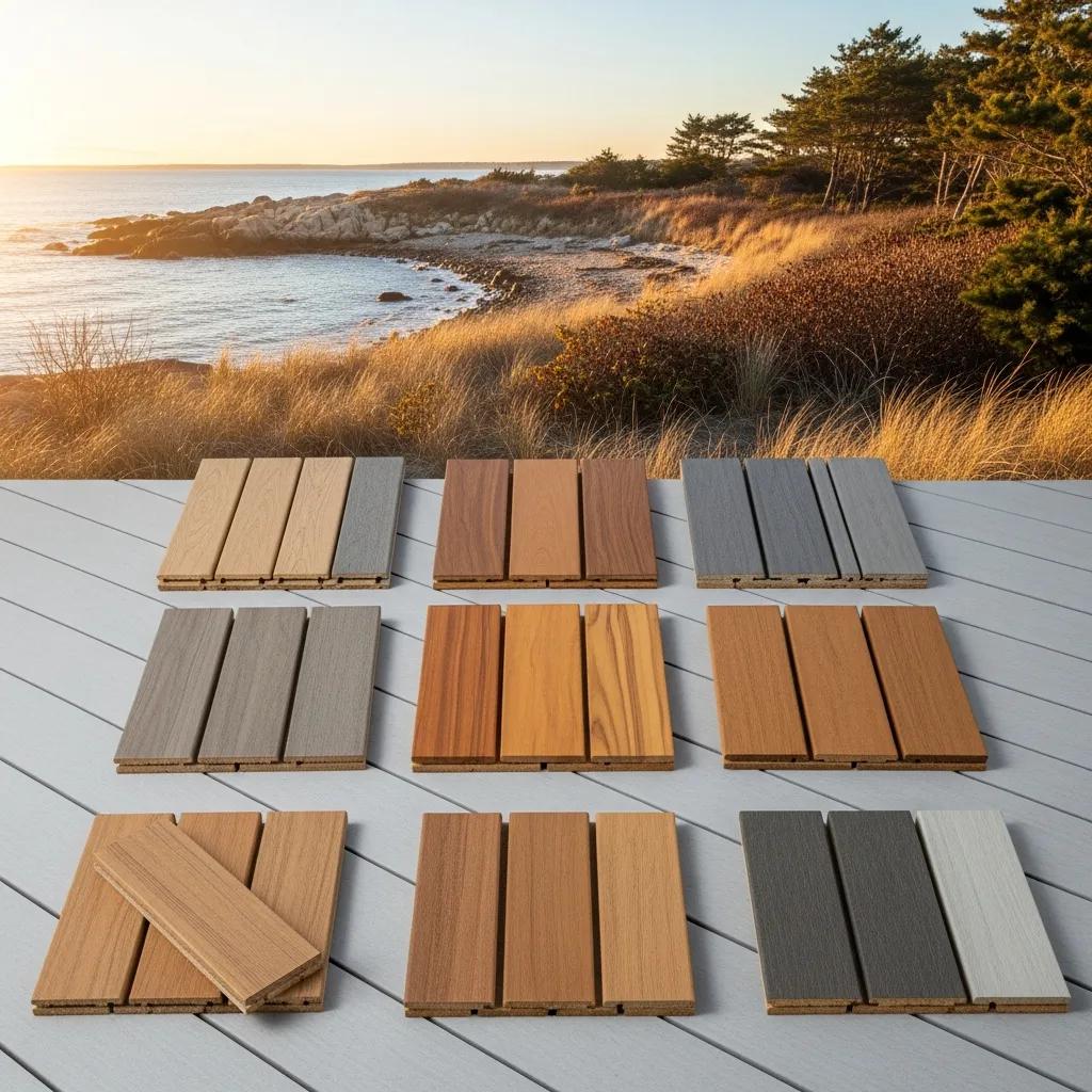 Samples of deck materials suited to Rhode Island&rsquo;s climate